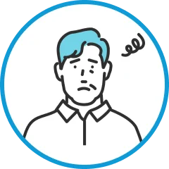 男性の困っている顔のイラスト